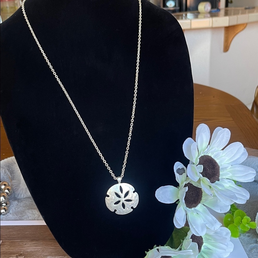 American Eagle Outfitters Silver Sand Dollar Necklace